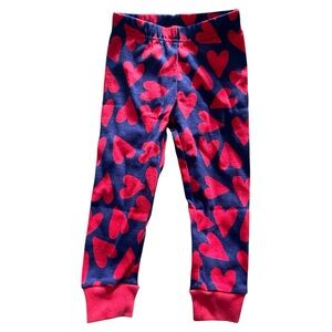 Heart Pattern Kids Pajama Bottoms - Red and Blue